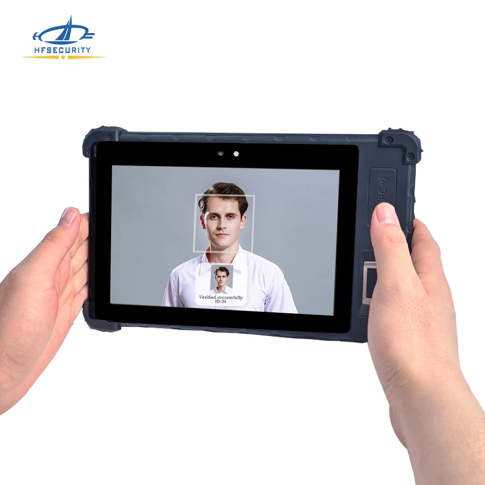 

HFSecurity FP08 rugged biometric tablet mobile attendance support the fingerprint RFID face recognition with the sdk