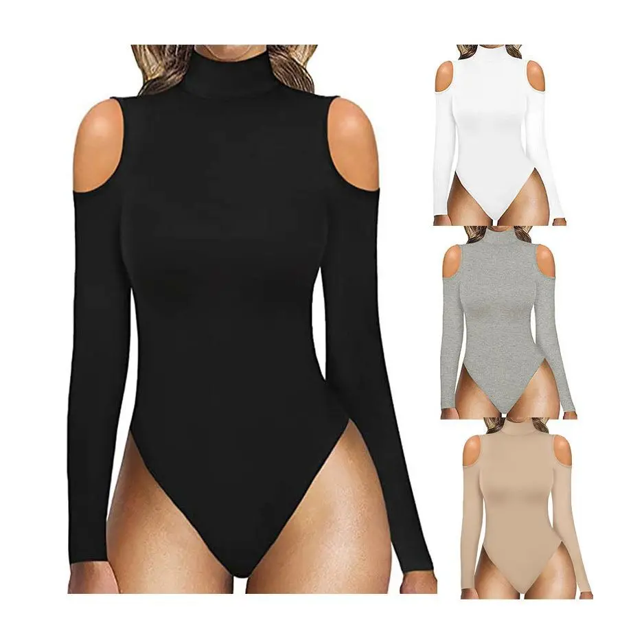 Europe and the United States new independent women's sexy off-the-shoulder tee bodysuit