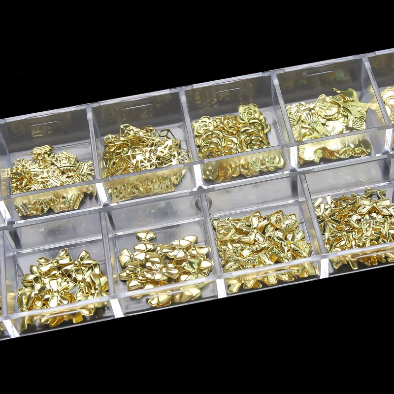 Kit de berloques de metal para unhas 3d coroa coração e laço_voghion.com