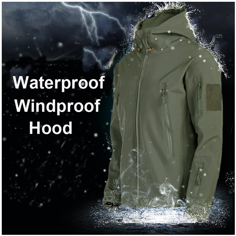 

GL Gift Belt and Armband Winter Shark Skin Soft Shell Plush Thickened Fishing Skiing Tactics Special Training Waterproof Jacket