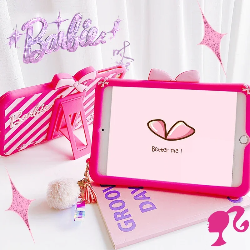 

Барби, новый Ipad, телефон, силикагель, с кронштейном, модный фильм, планшет, ПК, предотвращение повреждения, чехол Lovely Y2K, стильный милый подарок для девочек и детей