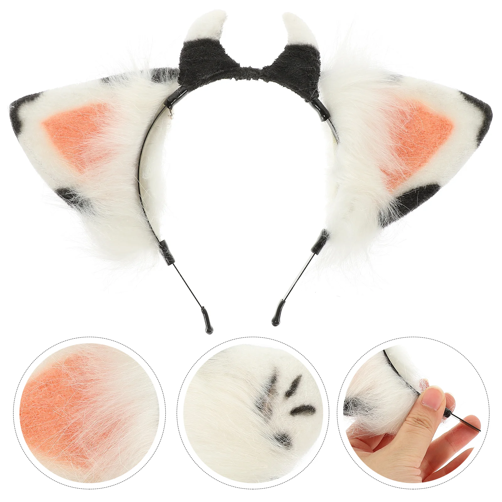 

1PC Adorable Cow Ears Head Bands Adorable Plush Headbands Hair Accessories