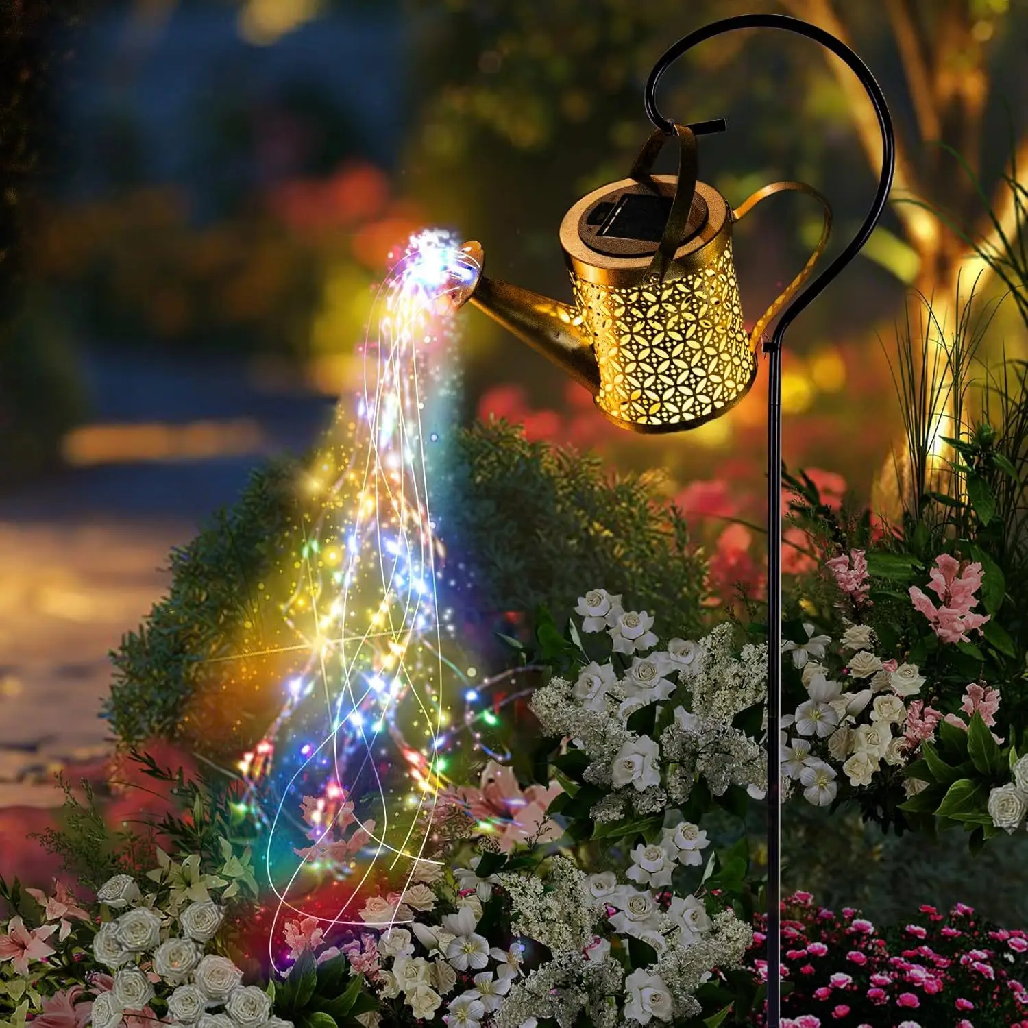 Solar Watering Can with Lights Outdoor Garden Decoration