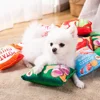 Potato Chip Bag Funny Dog Toys Plush Squeaker Food Toy for Small Medium Dogs Interactive Squeaky Chew Puppy Toys 6