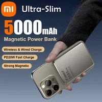 Xiaomi 5000mAh Magnetic Ultra-thin Power Bank Slim Wireless Powerbank Portable External Battery for Magsafe for iPhone Samsung 1