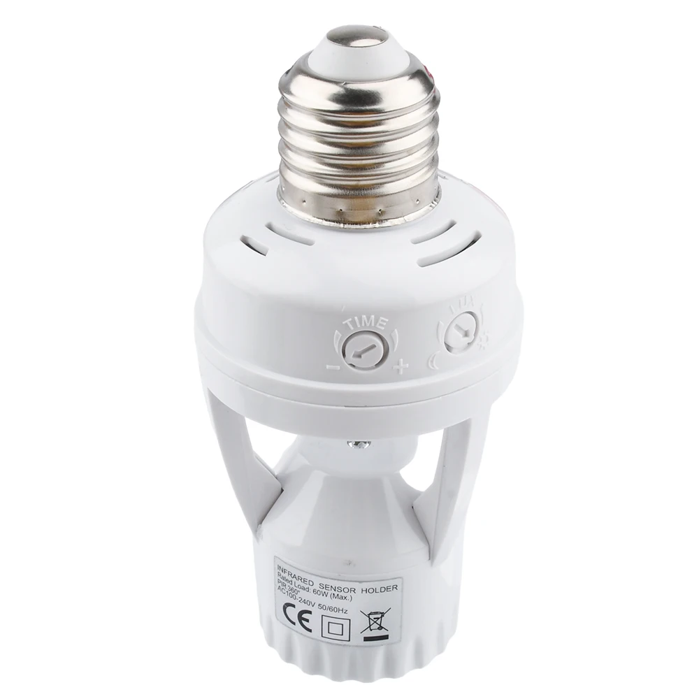 Socket Para Bombillo Con Sensor De Movimiento. Socket E-27. 125Volt - 60Hz.  Color Blanco.