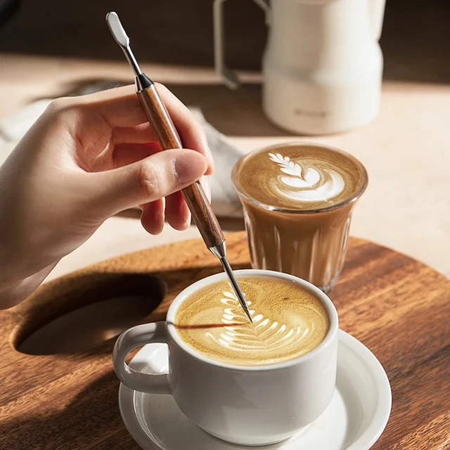 5Pcs Stainless Steel Coffee Art Pen Coffee Stitch Barista Cappuccino  Espresso Coffee Decorating Latte Art Pen Fancy Cafe Tool