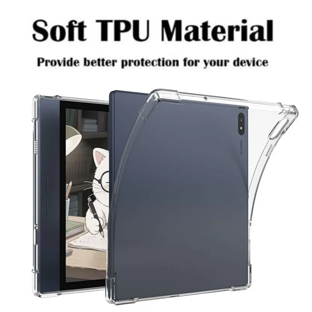 Ultra-Thin Transparent Shockproof TPU Tablet Case with Pen Slot