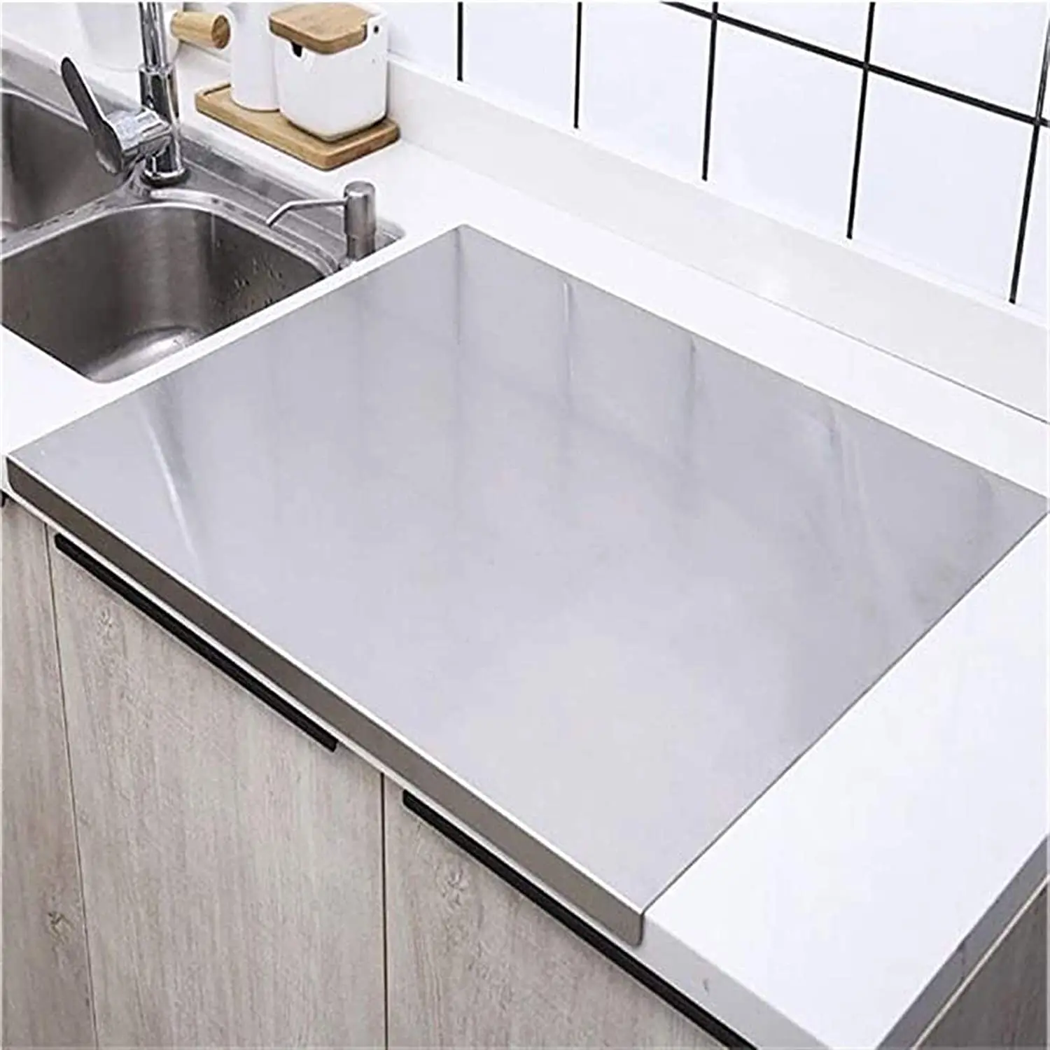 

Kitchen Cutting Boards Stainless Chopping Blocks Baking Board with Anti-slip Pad for Kitchen Pastry Tips for Meat Vegetables