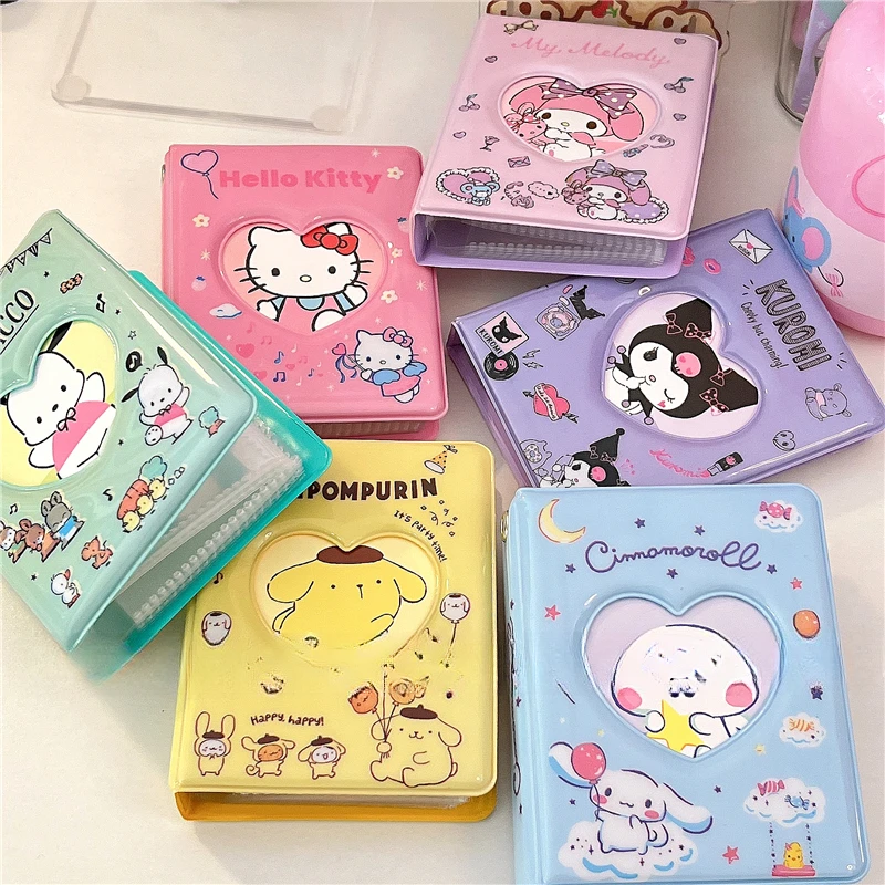MINISO Hello Kitty Card Book Photo Album 3-Inch Mini Truck Card Binder Stationery Organizer
