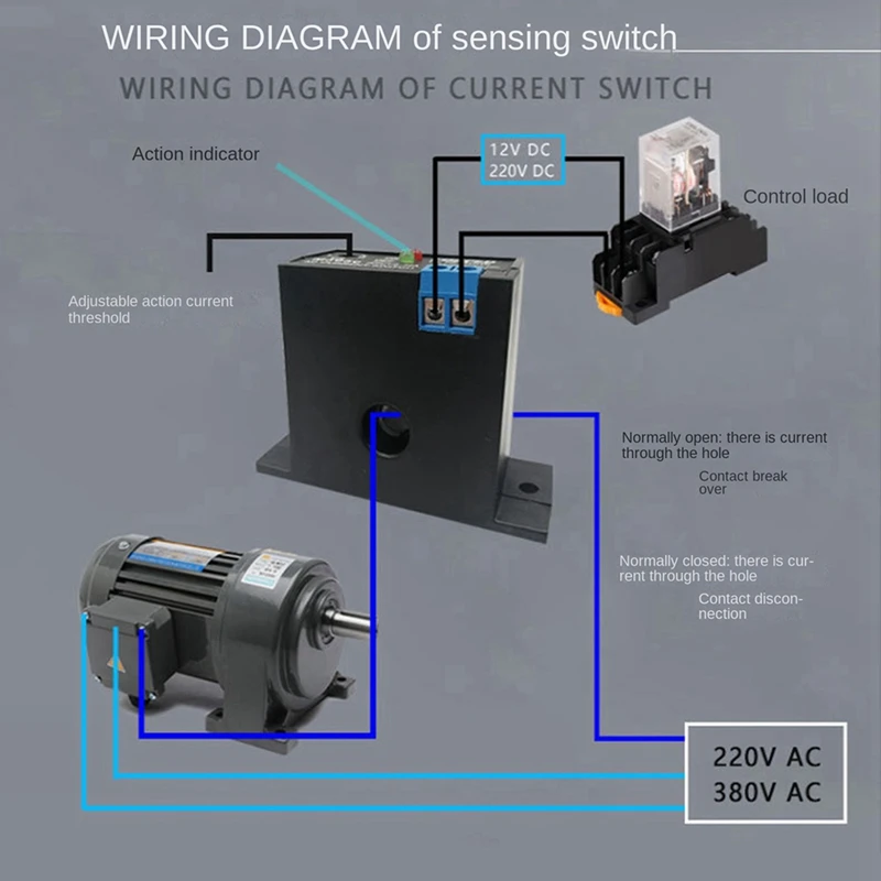 3X Current Sensing Switch Induction Relay AC Linkage Device Plc Signal Over Limit Closed AC 0.2-30A ( NC M3056)