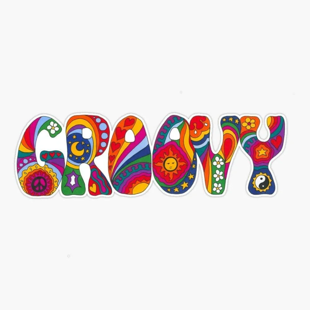 For Psychedelic Groovy Vinyl Waterproof Sticker Decal Car Laptop Wall Window Bumper Sticker