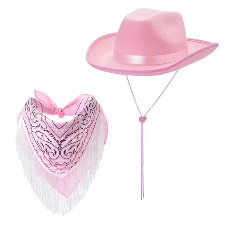 Fringed Bandanas Cowgirl Hat Neck Scarf Women Party Wear NightClub Outfit