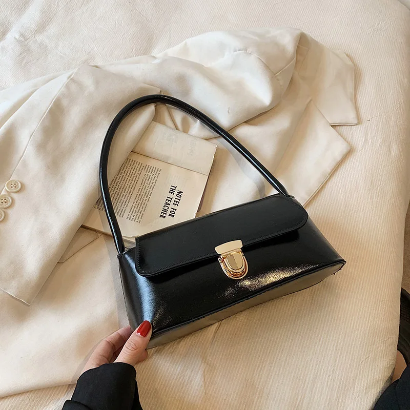 

Women Underarm Bag PU Leather Fashion Small Tote Bag Simple Elegant Handbags
