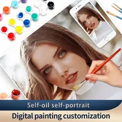 Customized Acrylic Hand-Painted Wall Art: Personalized Coloring by Numbers Kit - 60x100cm no frame (36 colors)