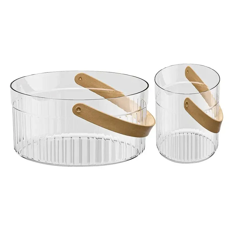 Bar Ice Bucket Portable Uncovered Beverage Beer Transparent Storage Refrigerated Ice Storage Bucket for Parties