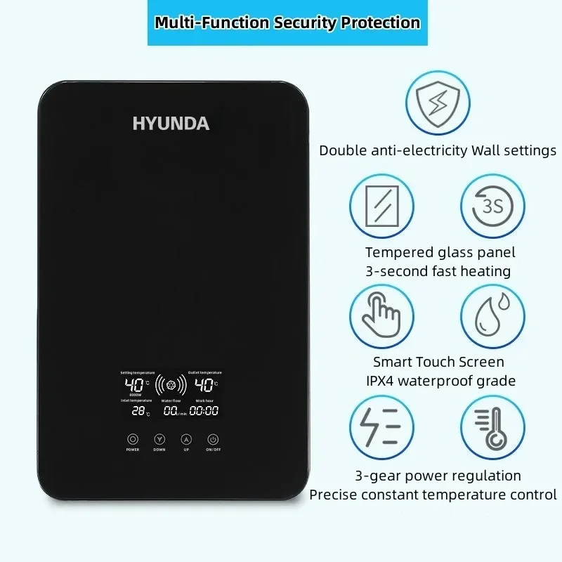 Intelligent Electric Water Heater Tankless Water Heater Household Fast Hot Bath Machine Apartment Hotel Bathroom Hot Shower 6