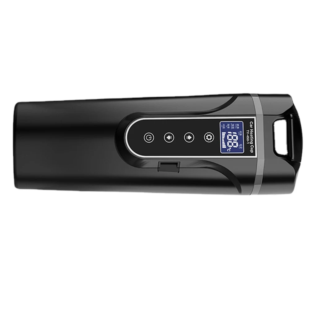 전기 물컵 12V/24V 차량용 온열 스마트 머그컵 온도 조절 기능 스테인리스 휴대용 차량용 히터 머그컵 전기 제품