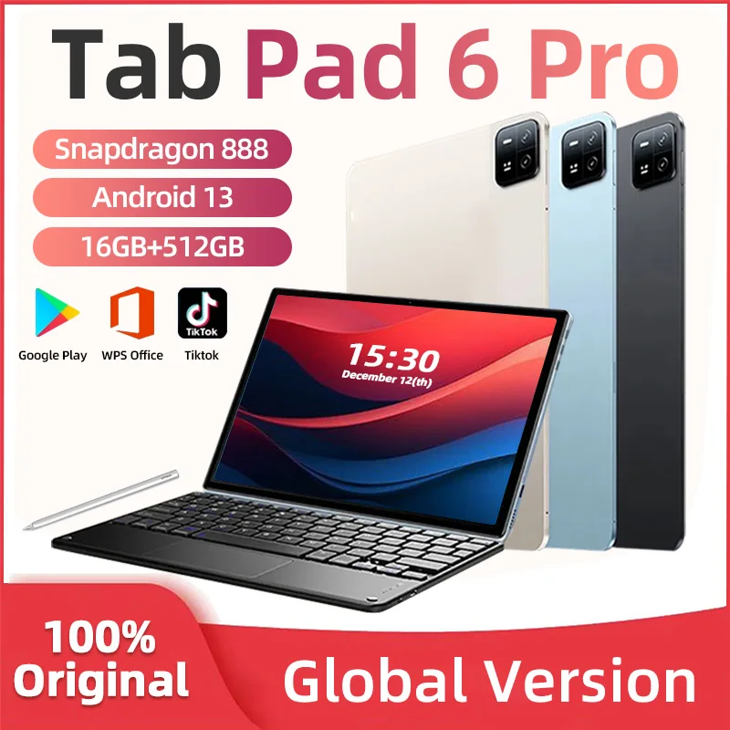 램카드 8GB, 16GB, 32GB, 64GB, 128GB, 256GB 용량의 TF 카드, 클래스 10 마이크로 플래시 메모리 카드, 미니 SD 카드 및 어댑터 6 2024 글로벌 버전 오리지널 태블릿 PC, 안드로이드 13 패드 6 프로, 스냅드래곤 888 RAM, 16GB + ROM, 1TB, 5G 듀얼 SIM 카드, 10000mAh HD 4K 탭