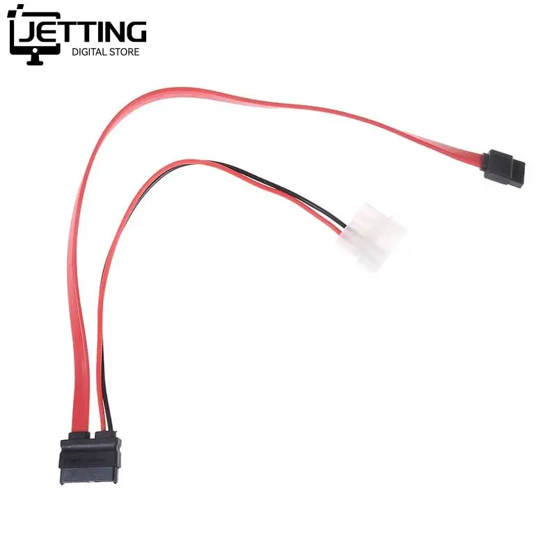 SATA 13Pin 7 6 Pin naar Seriële ATA 7pin Data en Power Combo Kabel,13-pins Slimline SATA naar 7Pin Serial ATA Datakabel met LP4 Drive Power Cable Adapter-2 STKS 50 cm