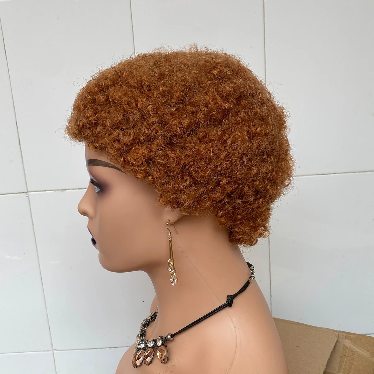 Short Pixie Cut Kinky Curly Wigs For Women Brazilian Remy Human Hair Wigs Full Machine Made Kinky Curly Wigs