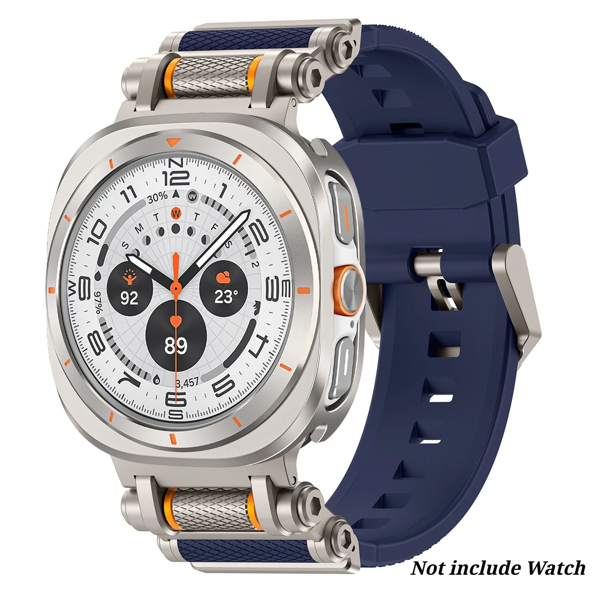 Premium Metal Case with Soft Silicone Strap for Galaxy Watch Ultra - Stylish Smartwatch Accessories