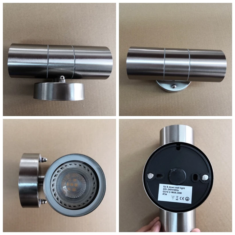 Stainless Steel Outdoor Wall Lamp Modern Garden Porch GU10 LED IP65 Waterproof Up Down Spotlight Wall Sconce Lights 110V 220V