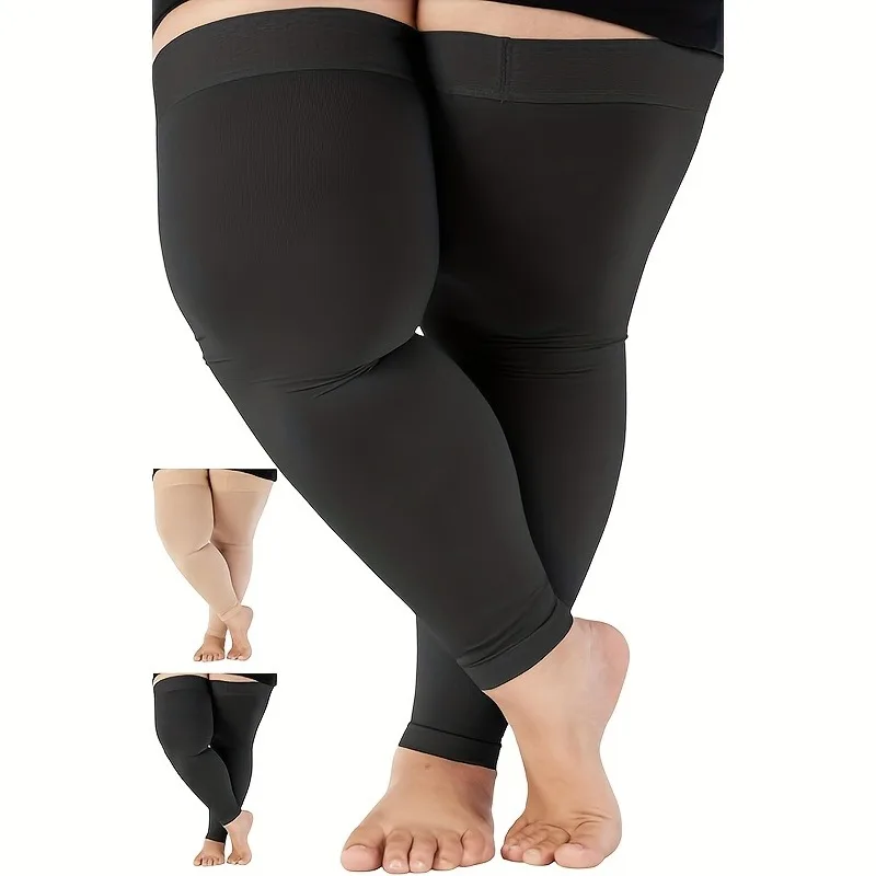 1 Pair  Oversized Sports Compression Knee-High And Three-Quarter Length Segmented Pressure Socks in Sizes 2XL to 7XL.