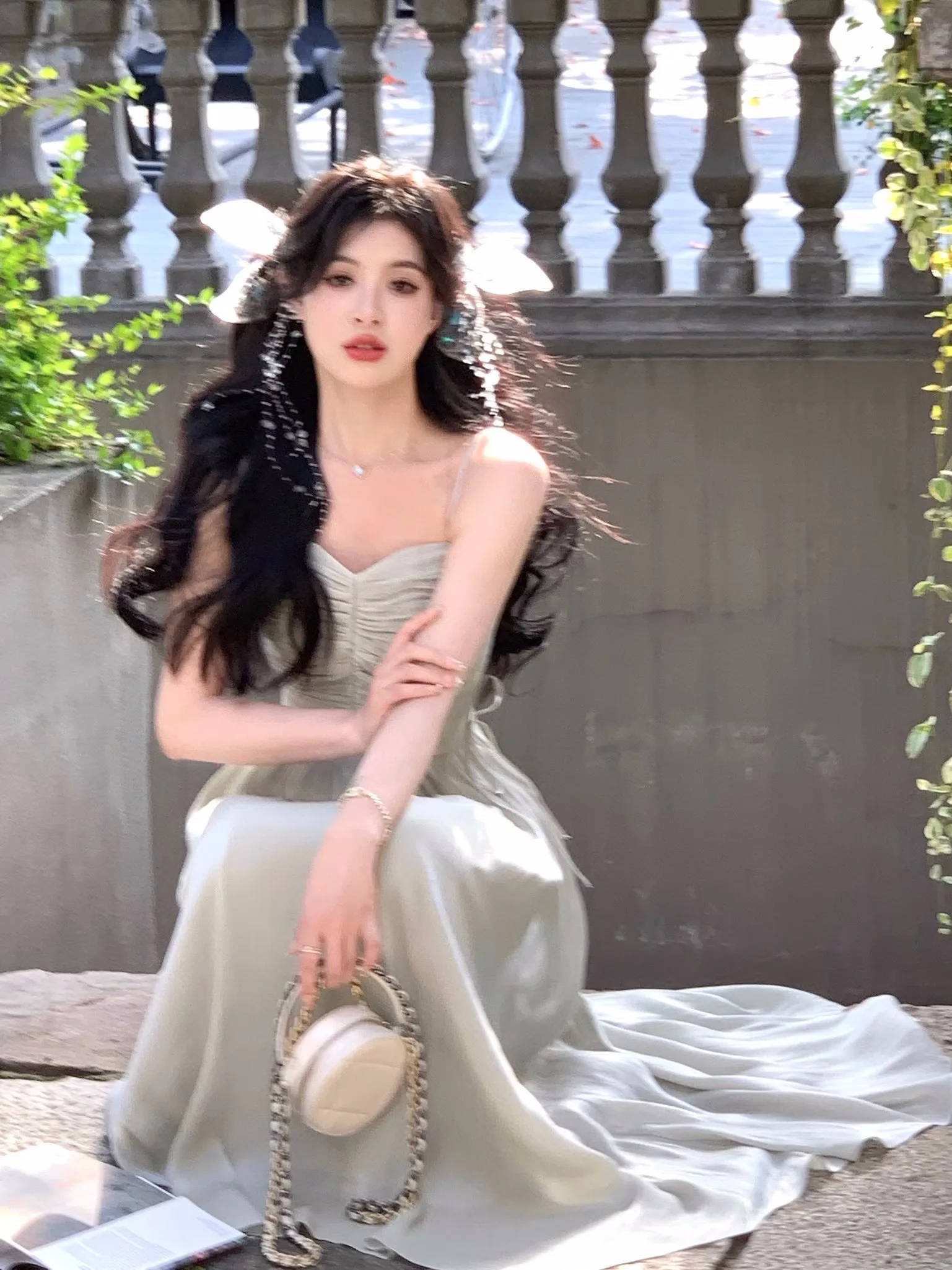 Elegant Shiny Midi Dresses for Women Evening Party Dress Prom Robe Vintage Solid Summer New A-line Spaghetti Strap Vestido Mujer