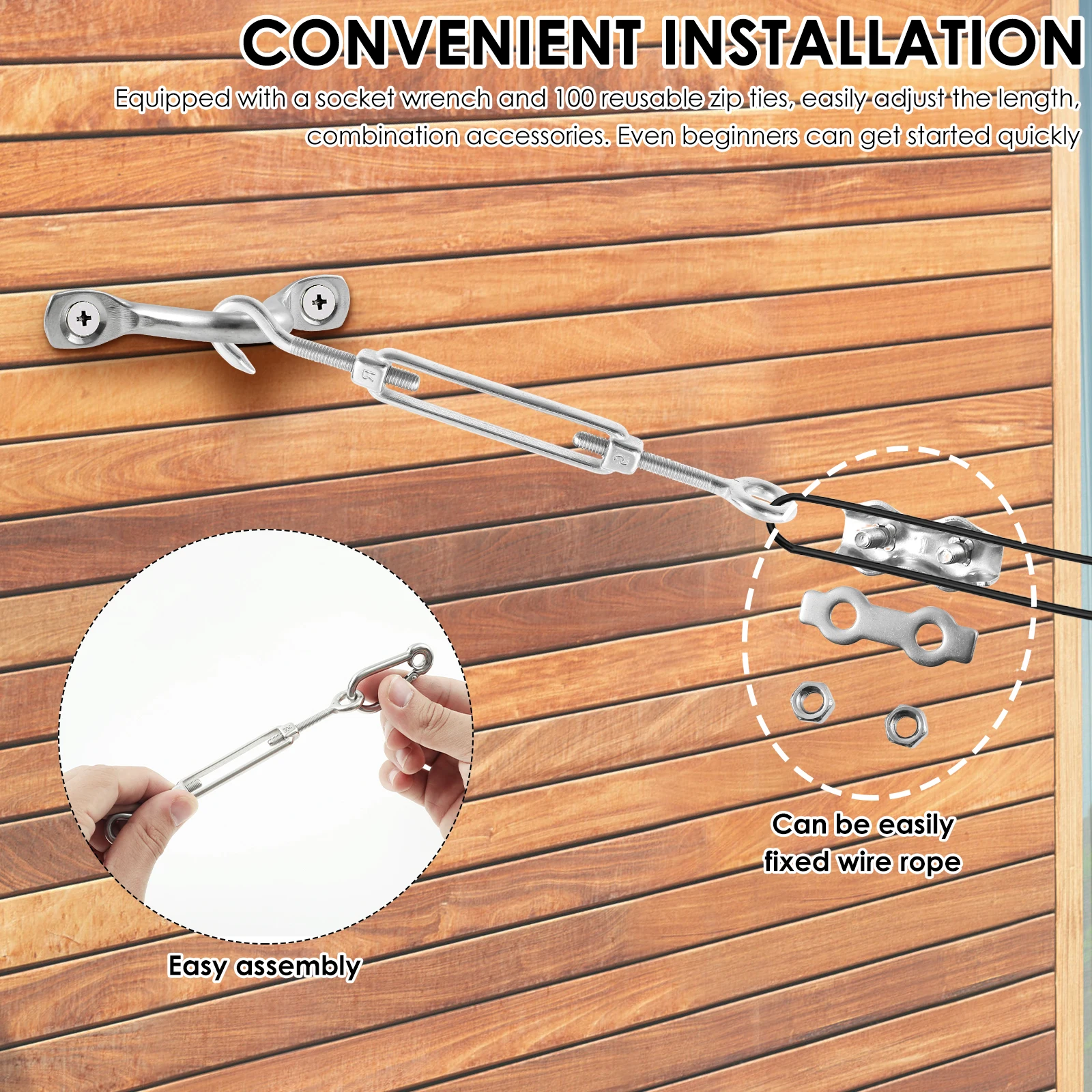 Stainless Steel Cable Rope Kit for Balcony Railing Garden Fence