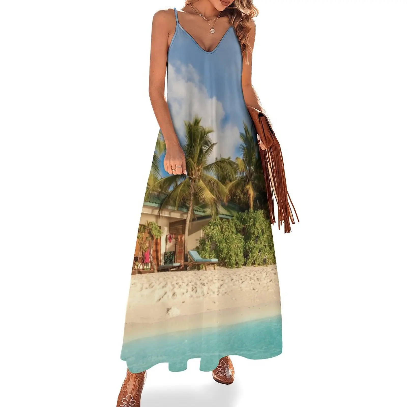 

beach themed for home Sleeveless Dress Female dress Prom gown