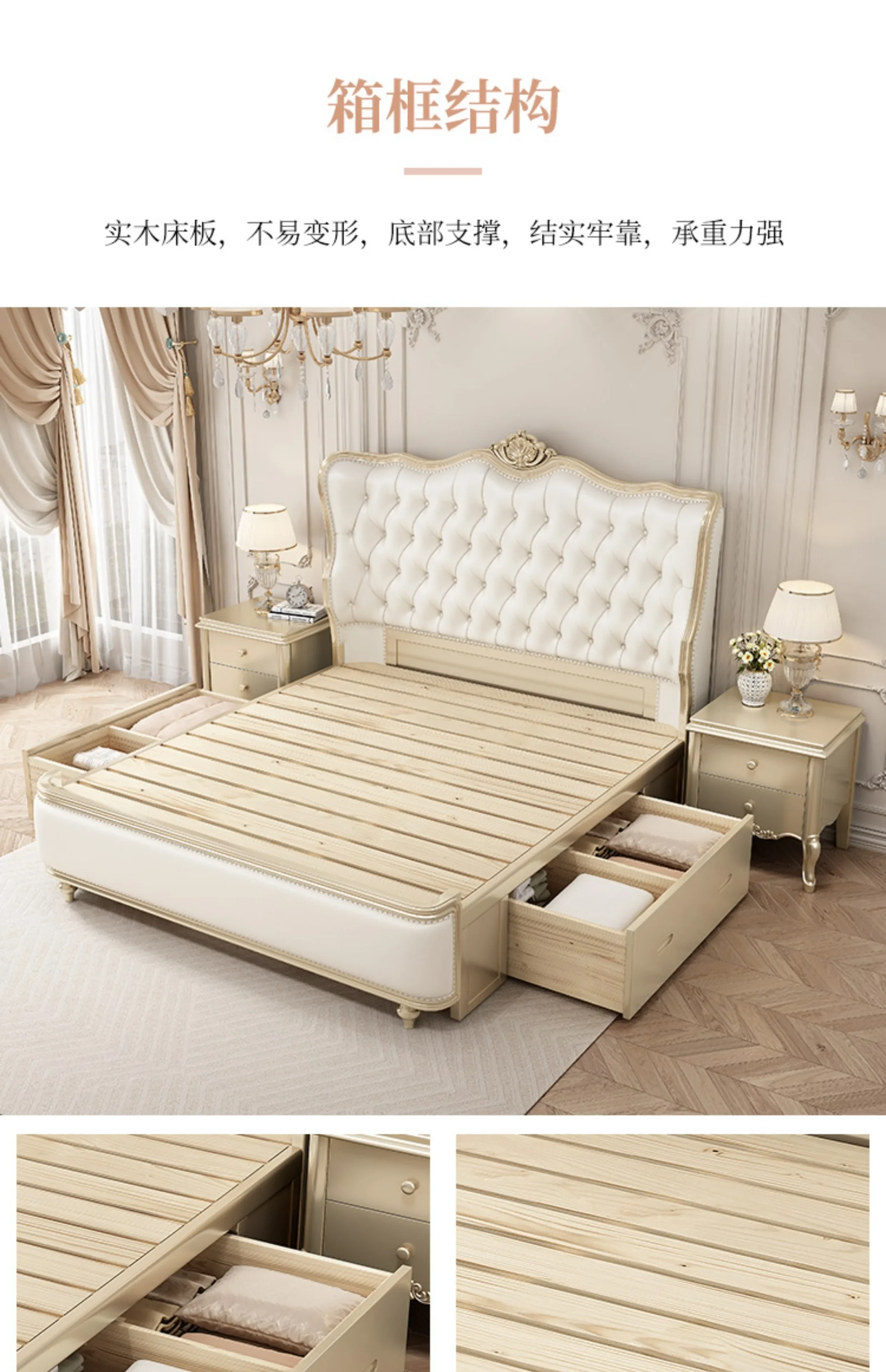 Luxury Loft Twin Bed Frame Wooden Design Adult House Platform Full Bed Bases Twin King Size Mobili Per La Casa Home Furniture