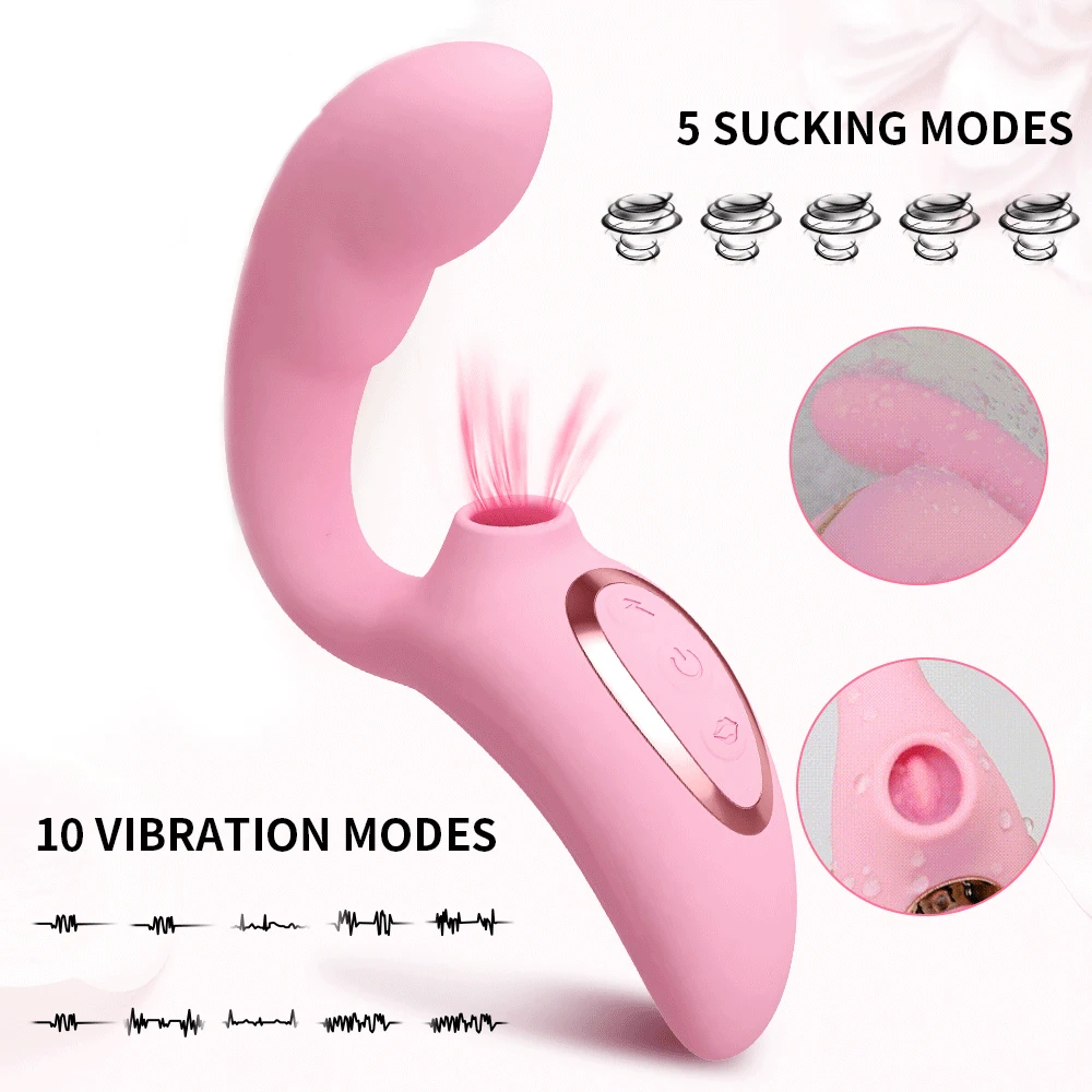 Clit Sucker Dildo Vibrator with Women's Stimulator Licking Nipple Suction Massager Heatable Vagina Masturbator Sex Toy for Woman — view 2
