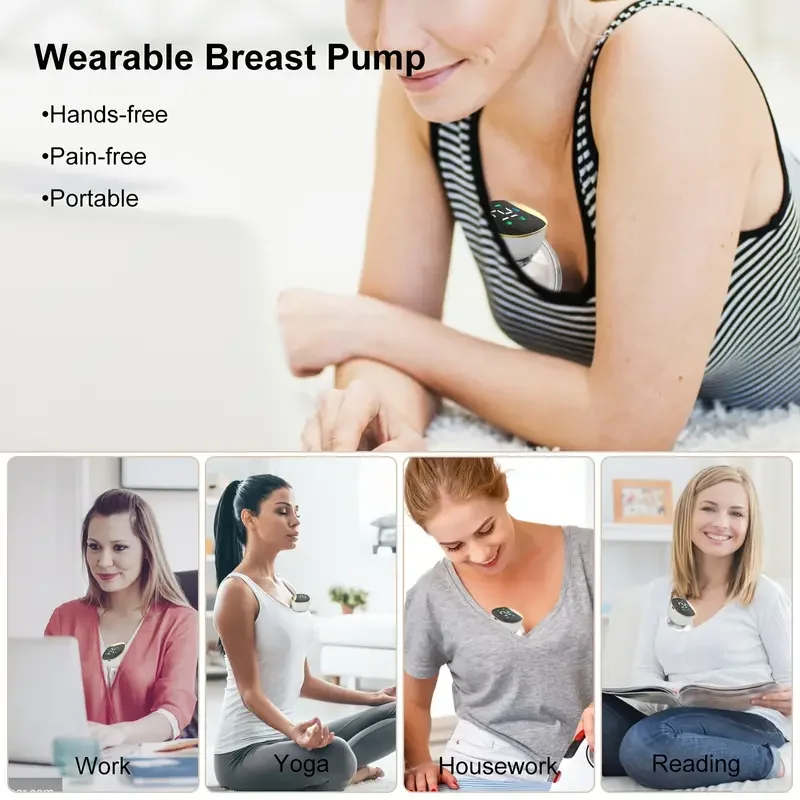 Wearable Hands-free Breast Pump 180ml Bottles Silicone