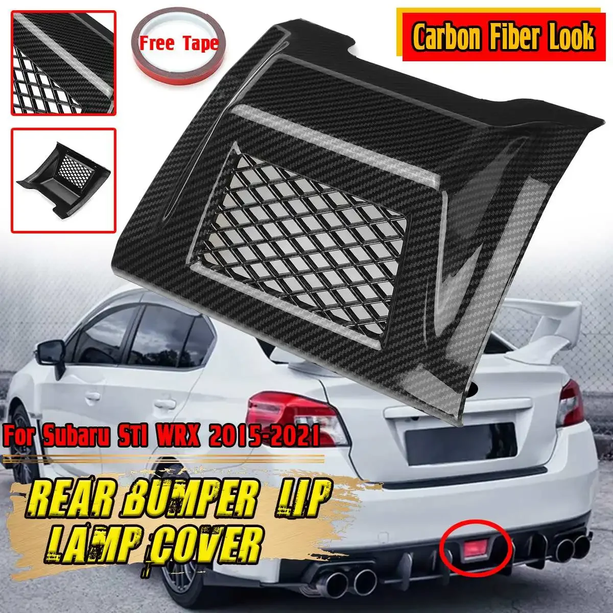 

ABS Reflector Light Cover Car Rear Bumper Lip Fog Lamp Cover For Subaru STI WRX 2015-2021 Brake Warning Tail light Cover