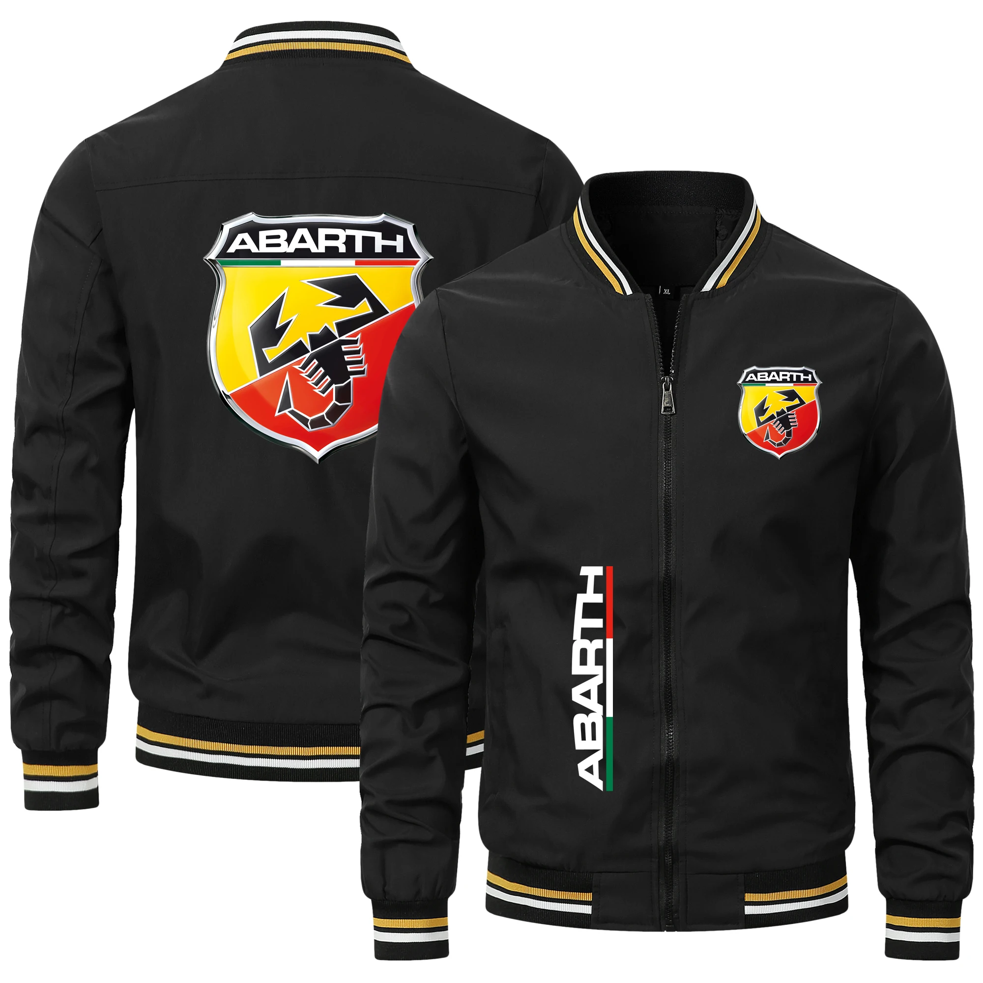 Outdoor Windproof Personalized Fashion Men's Jacket Abarth Car Print Jacket Men Locomotive Casual Loose New Men's Top