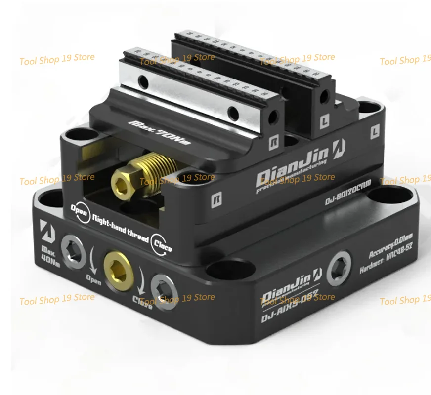 4-5 Axis Fixture Self-centering Vise Positive Paired with Zero Point Quick Change Four Axis L-block Bridge Board DJ-6080H D52
