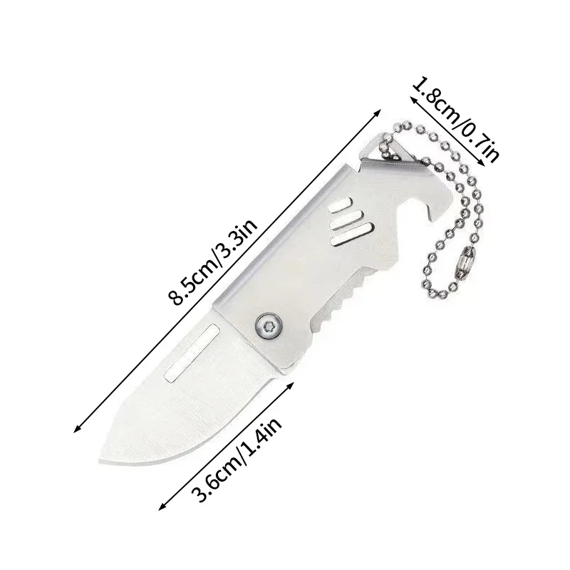 1PC Mini Folding Knife Steel Portable Camping Survival Knife Pocket Folding Knife Self-defense Keyknife Keychain Pendant 2