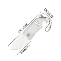 1PC Mini Folding Knife Steel Portable Camping Survival Knife Pocket Folding Knife Self-defense Keyknife Keychain Pendant 2