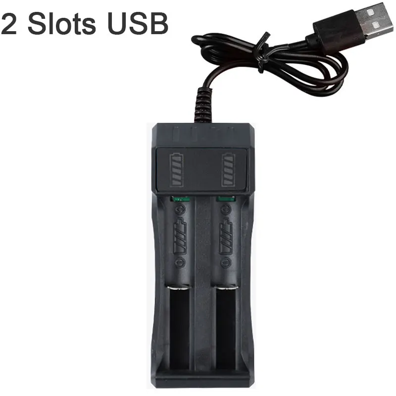 Multi-Slot Black Battery Charger for 18650 Rechargeable Lithium Batteries