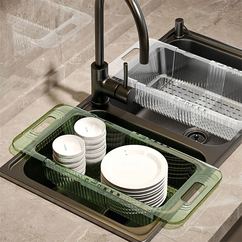  Temu Kitchen Drain Rack, Stainless Steel Kitchen Basket, Home Dish  Rack, Retractable Sink Shelf, Vegetable Fruit Rack