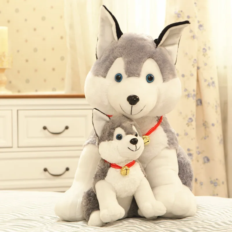 Simulation Husky Dog Plush Toy Stuffed Animal Toys for Children Soft Baby Doll Kids Lovely Birthday Gift |