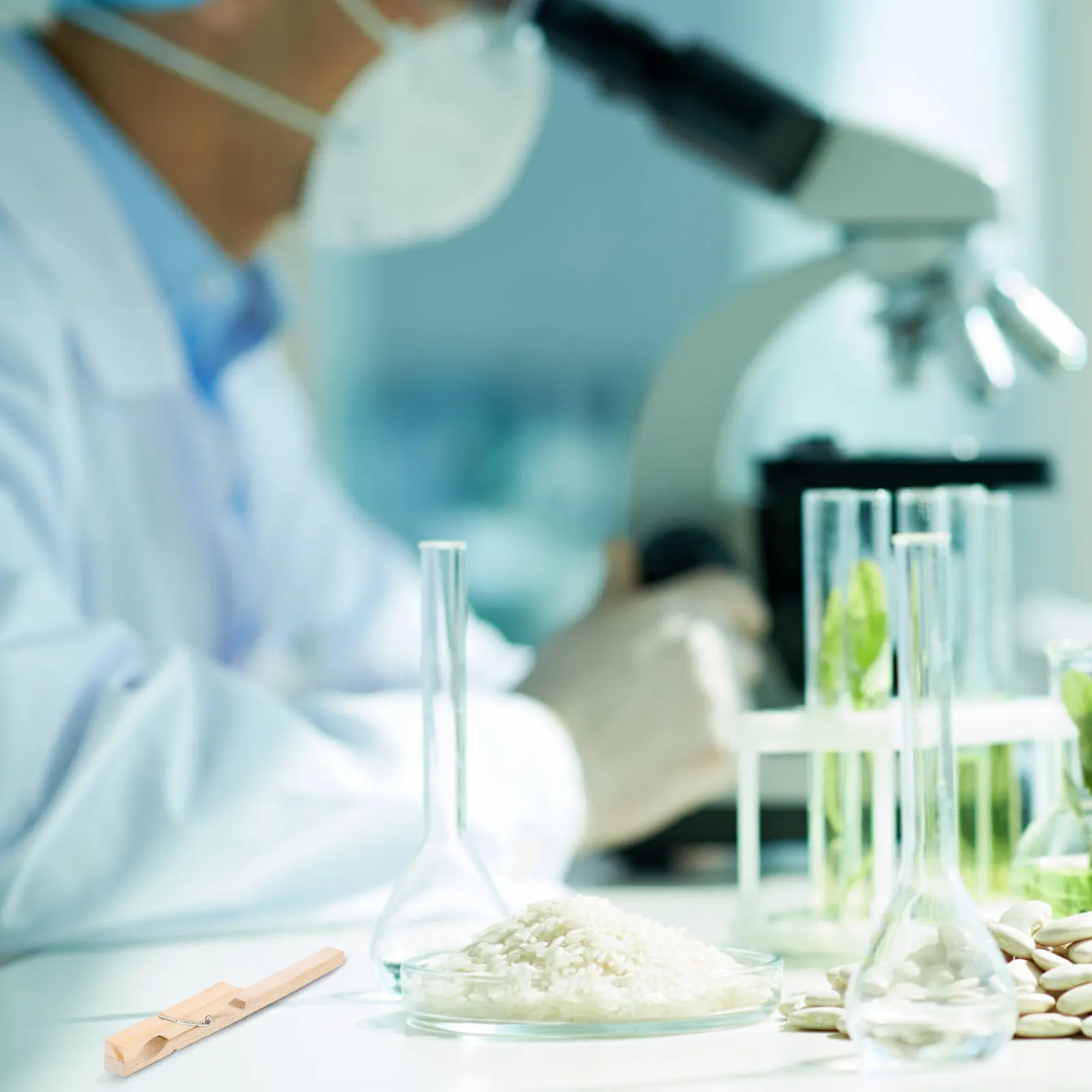 10Pcs 대나무 테스트 튜브 홀더 실험실 교육 화학 실험 도구 실험실 클립을위한 내열성 긴 핸들 안전 그립