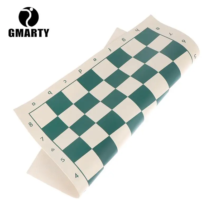 1Pc Foldable Chess Board Soft PVC Leather 34.5cm Portable Soft Rollable Leather Durable Chessboard International Chess Board