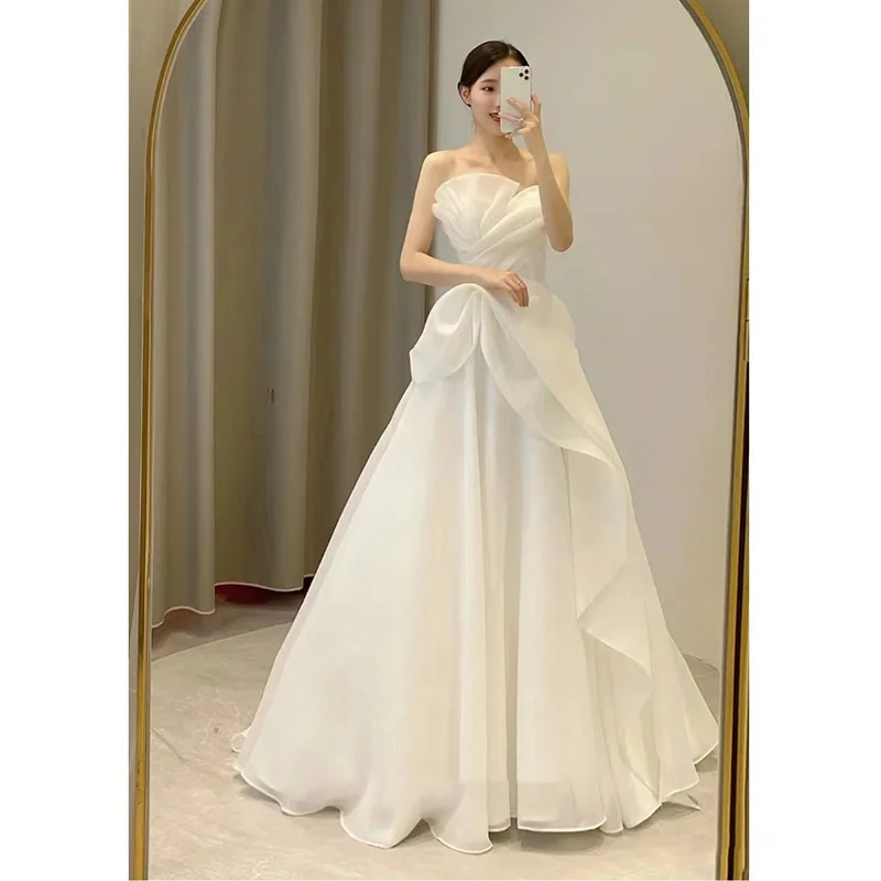 

vestido de festa Bra Photography Wedding Dress Summer Bride French Travel Photography Simple Dress
