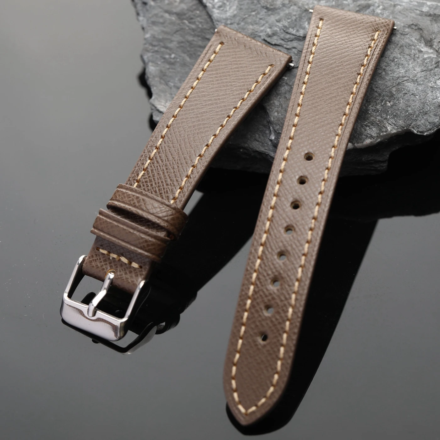 Vintage-Inspired Handmade Genuine Leather Watch Strap - Ultra-Thin, Soft & Retro Style