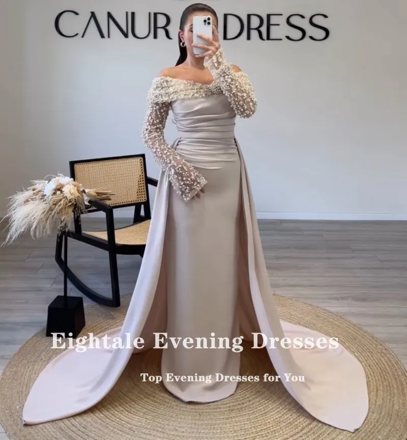 green emerald velvet dress Long Formal Dress with Short Puff Sleeves main image 1