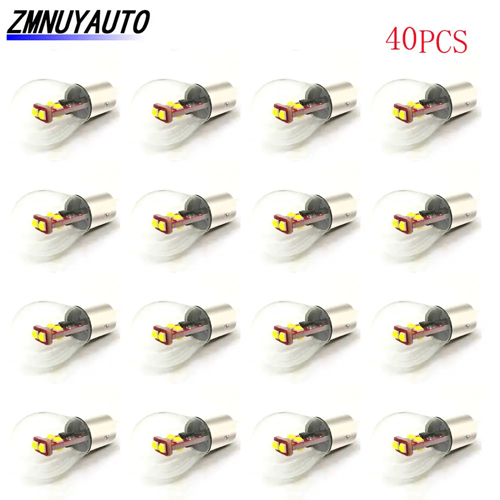 40 Pz P21W 1156 Ba15S Bau15S Lampadina Led 1157 Ba15D Bay15D P21/5W Led 6Smd 3535 Py21W Indicatore Di Direzione Per Auto Luce Freno Di Retromarcia