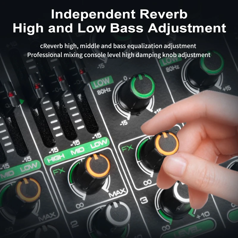 6 Channels Sound Mixing Console Depusheng M6 Bluetooth USB Record Computer 48V Phantom Power Delay Repaeat Effect Audio Mixer