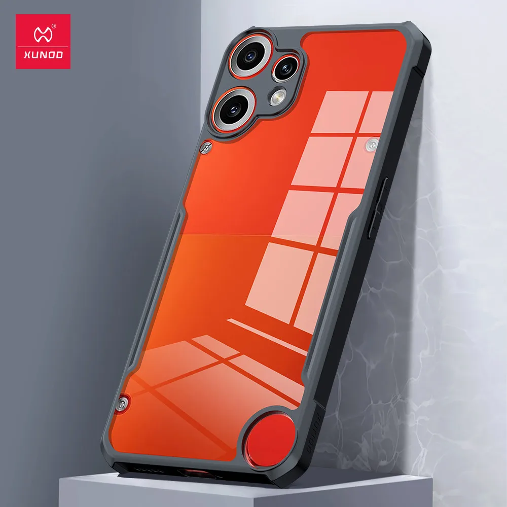 Shockproof Transparent Phone Case with Airbag Protection and Hard PC + TPU Cover